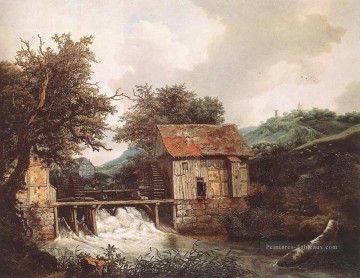 Deux moulins à eau et un écluse ouverte près de Singraven Jacob Isaakszoon van Ruisdael Peinture à l'huile